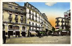 VINTAGE POSTCARD Banque Vichy Places Victor Hugo and Rue Marshal Foch Crédit Lyonnais