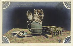 CPA Chat Chats Chaton Pipe Tabac 