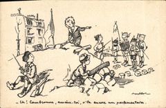 CPA Fantaisie Illustrateur Poulbot Militaria 