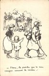 CPA Fantaisie Illustrateur Poulbot Militaria Poilu 