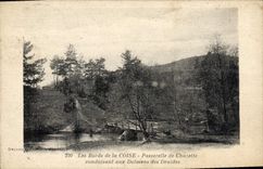 CPA Dolmen Menhir Les bords de la Coise Passerelle de Chazette conduisant aux dolmens des druides 