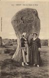 CPA Dolmen Menhir Carnac L'un des geants de Menec Folklore 