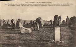 VINTAGE POSTCARD Dolmen Carnac Menhir alignments of Menecc
