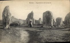 CPA Dolmen Menhir Carnac Les alignements de Kermario