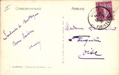 VINTAGE POSTCARD Dolmen Menhir Carnac Dolmen of Kermario