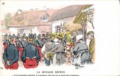 CPA Militaria La musique repete