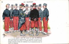 CPA Militaria Au rapport