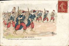 CPA Militaria En marche