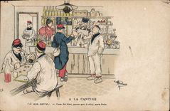 CPA Militaria A la cantine