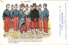 CPA Militaria Au rapport