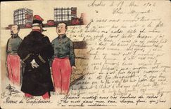 CPA Militaria Revue du capitaine