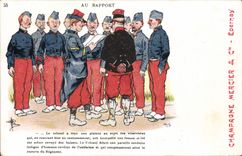 CPA Militaria Au rapport