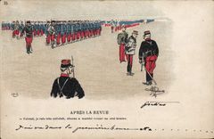 CPA Militaria Apres la revue