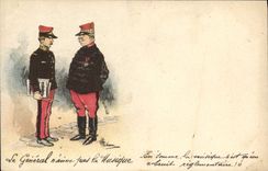 VINTAGE POSTCARD Militaria the general one does not like the music