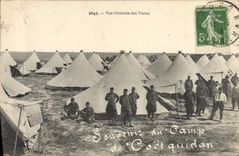 CPA Militaria Vue generale des tentes Camp de Coetquidan