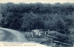 CPA Militaria Camp de Chambaran Batterie de 120