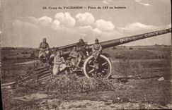 VINTAGE POSTCARD Militaria Camp of Valdahon Part of 155 out of battery
