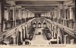 VINTAGE POSTCARD National Bank of Nice Credit Seen of part of the Hall