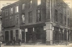 CPA Banque Reims Place des marches et Rue Trudaine Societe nanceenne et la Bergere 