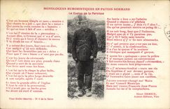 VINTAGE POSTCARD Folklore Monologs humouristic in Norman patois Custos of the parish
