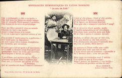 VINTAGE POSTCARD Folklore Monologs humouristic in Norman patois the coffee penny