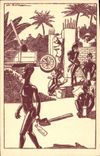 VINTAGE POSTCARD Fantasy Boirau Illustrator In Africa Workers