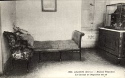 VINTAGE POSTCARD Napoleon the 1st Ajaccio Napoleon House Me settee