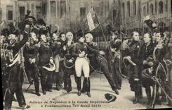 VINTAGE POSTCARD Napoleon 1st Good-byes with the Imperial Guard has Fontainebleau