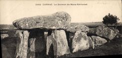 VINTAGE POSTCARD Dolmen Carnac Menhir the dolmen of Kerloned Basket