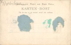 VINTAGE POSTCARD Dolmen Carnac Menhir the dolmen of Kerloned Basket