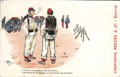 VINTAGE POSTCARD Fantasy Illustrator Albert Guillaume Militaria Champagne Epernay Draper
