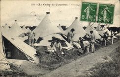 VINTAGE POSTCARD Militaria Camp of Cercottes Cleaning