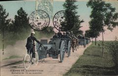 La POSTAL Militaria de la VENDIMIA maniobra la batería de 75 ciclos de mudanza de Velo