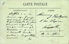 CPA Militaria Artillerie de forteresse Batterie de 155mm court en action
