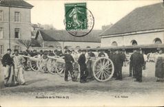 CPA Militaria Manoeuvre de la piece de 75