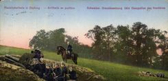 CPA Militaria Artillerie en position 1914 Occupation des frontieres 