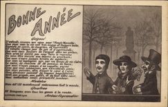 VINTAGE POSTCARD Puppets Happy New Year