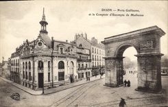 VINTAGE POSTCARD Banque Dijon Carries Guillaume and the Counter of Discount of Mulhouse