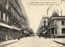 VINTAGE POSTCARD Bank Toulouse Street of Lorraine Alsace at the level of the counter of Discount