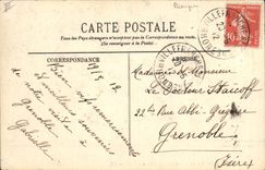 VINTAGE POSTCARD Villefranche Bank on the Saone Village hall