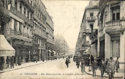 VINTAGE POSTCARD Bank Toulouse Street Lorraine Alsace the Counter of Discount