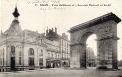 VINTAGE POSTCARD Banque Dijon Carries Guillaume and the Counter Main road of Credit