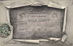 CPA Billet mille Francs