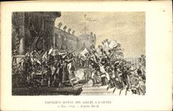 VINTAGE POSTCARD Napoleon 1st gives eagles to the army 5 DEC 1804 according to David