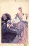 VINTAGE POSTCARD Fantasy Illustrator the Beaumarchais Theater the Barber of Seville