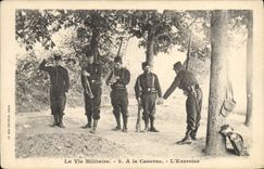 VINTAGE POSTCARD Militaria With the barracks the exercise