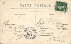VINTAGE POSTCARD Militaria Labruguiere Camp of Causse the flag