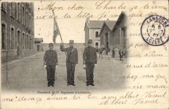 VINTAGE POSTCARD Militaria Standard of the 33eme regiment of artillery