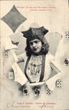 VINTAGE POSTCARD Cartomancy Clairvoyance Folklore Horoscope the 4 servants Knave of diamonds