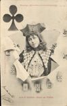 CPA Cartomancie Voyance Folklore Horoscope Les 4 valets Valet de trefle